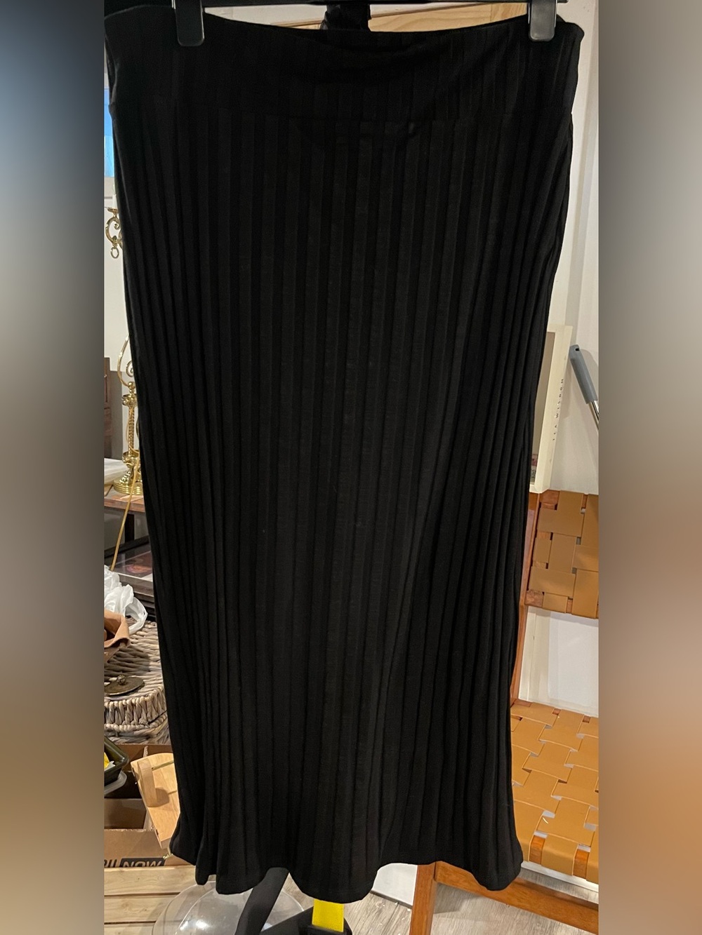 Eileen Fisher Black Pleated Maxi Skirt - Classic Women's Skirt